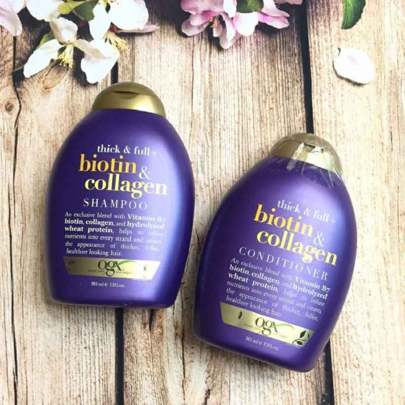 Cặp dầu gội xả OGX Biotin And Collagen 385ml