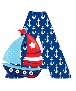 Kits imprimibles gratis : Abecedario y números Náutico