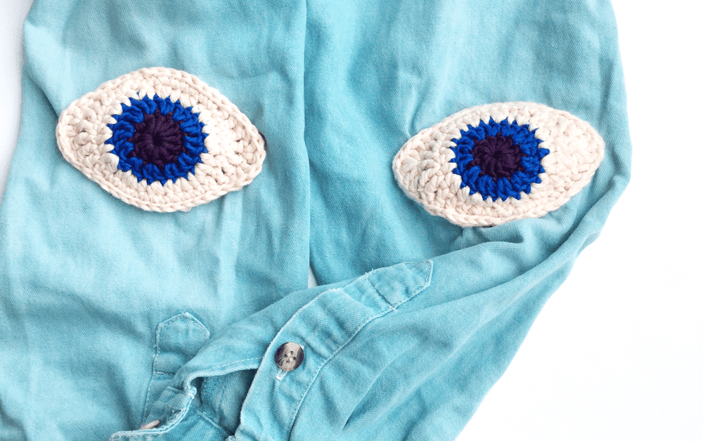 Free eye applique crochet pattern