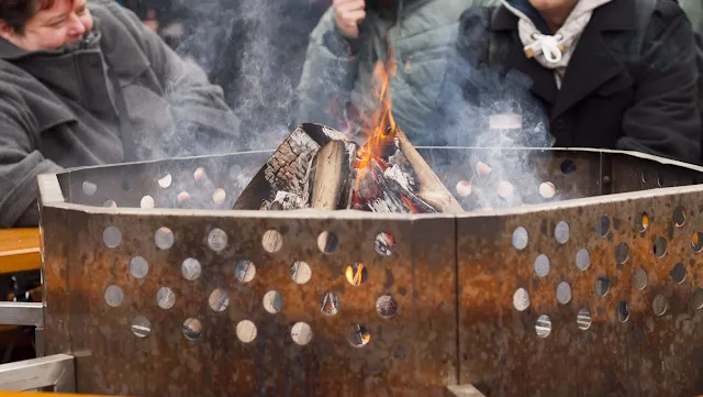 Fire pit at the Christmas Market in Berlin