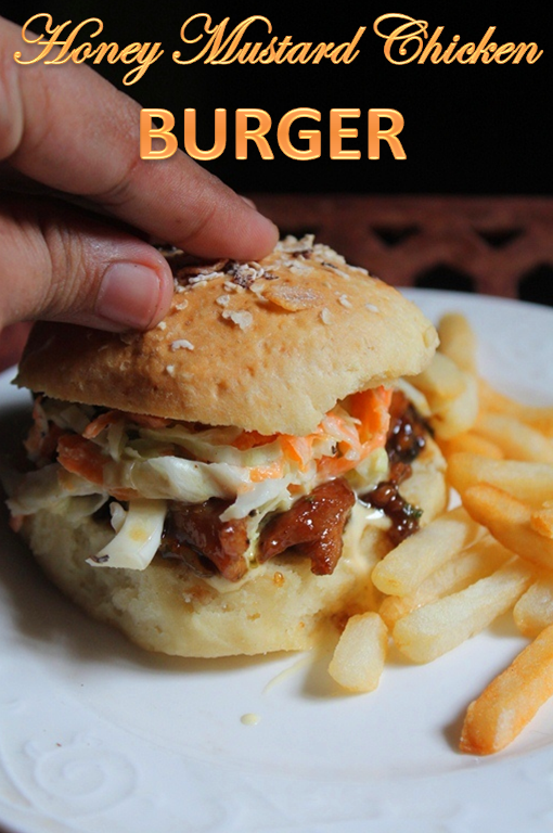 Honey Mustard Chicken Burger Recipe Yummy Tummy