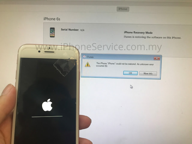 iPhone 6s restore error 6 nand