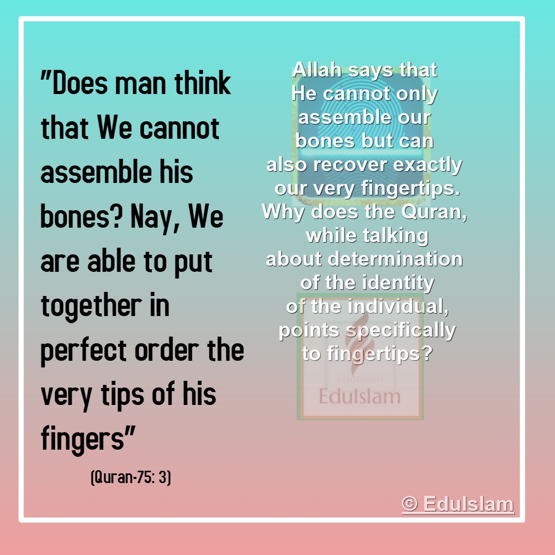 Quran about Fingerprint