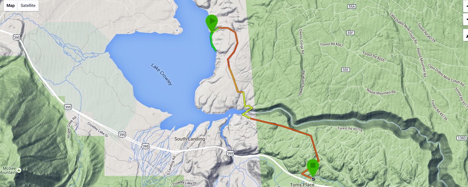 Lake Crowley Campground Map