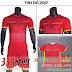 Áo Bóng Đá Không Logo Đẹp T90 PC Đỏ