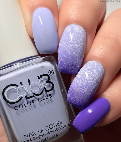 MANI MONDAY: Cool Toned Purple Floral Gradient Nails - Prairie Beauty