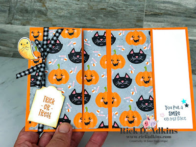 Check out the Scene Card that I made using the products from the Cute Halloween Suite from Stampin' Up!'s July-December Mini Catalog.