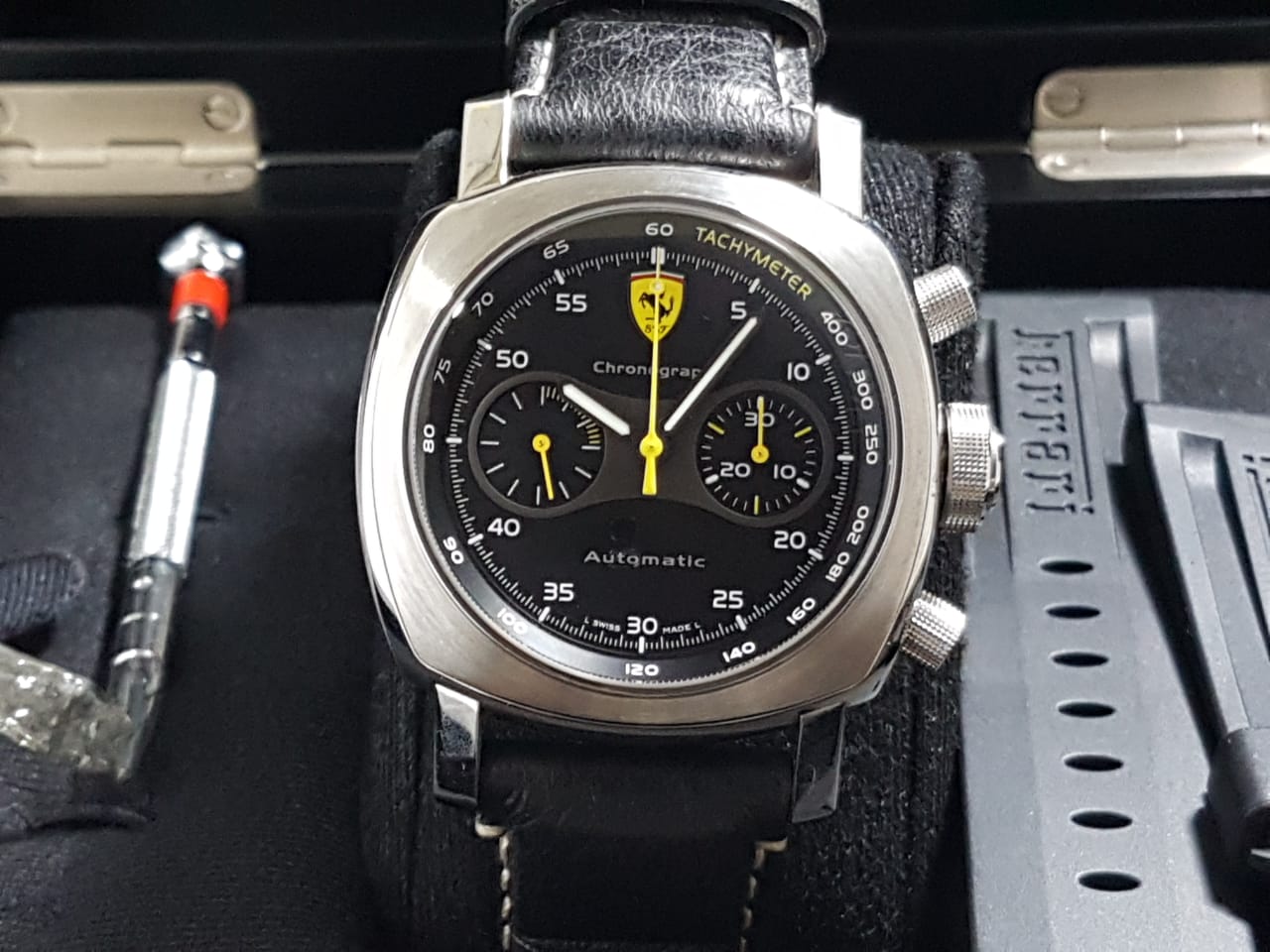 Terima Jual Beli Tukar Tambah Arloji Mewah Jam Second Original Sold Panerai Ferrari Fer0008 Scuderia Chronograph Automatic 45mm