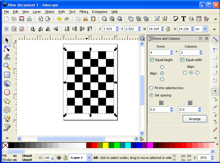 dominoc925 Create a camera calibration chess board pattern PDF file