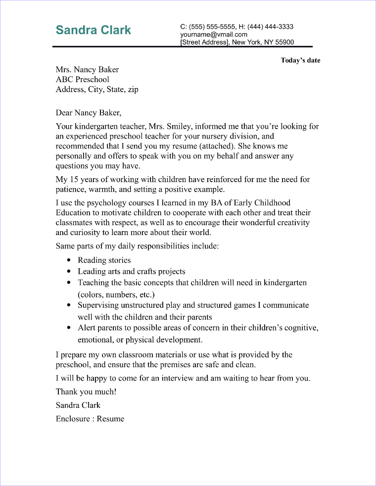 cover letter for teaching experience tefl