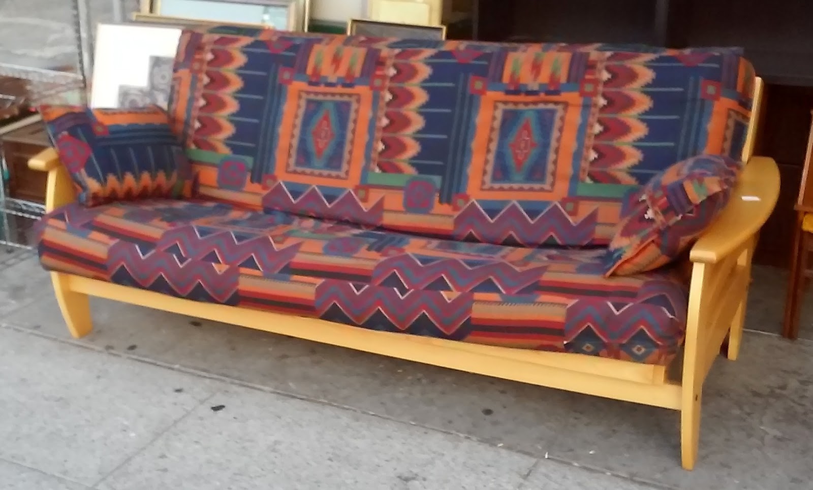 UHURU FURNITURE & COLLECTIBLES SOLD 21708 Southwestern Tapestry 7’ Futon with Frame 125