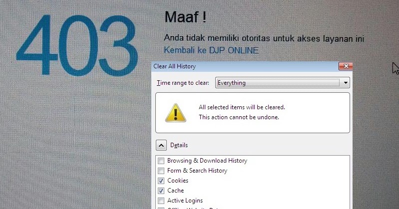 √ eFilling DJP Online Error 403 Anda Tidak Memiliki Otoritas Untuk