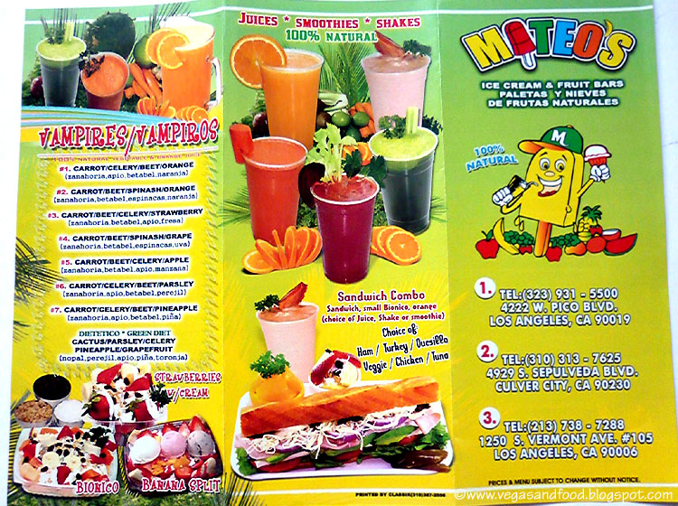 Mateo S Ice Cream Amp Fruit Bars Los Angeles Vegas And Food