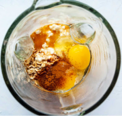 ingredients in glass blender ready to be mixed