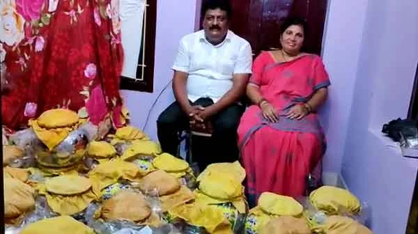 News, National, India, Hyderabad, Telangana, Father, Daughter, Food, Marriage, Andhra dad gifts newlywed daughter 1000kg fish, 250kg sweets, 10 goats