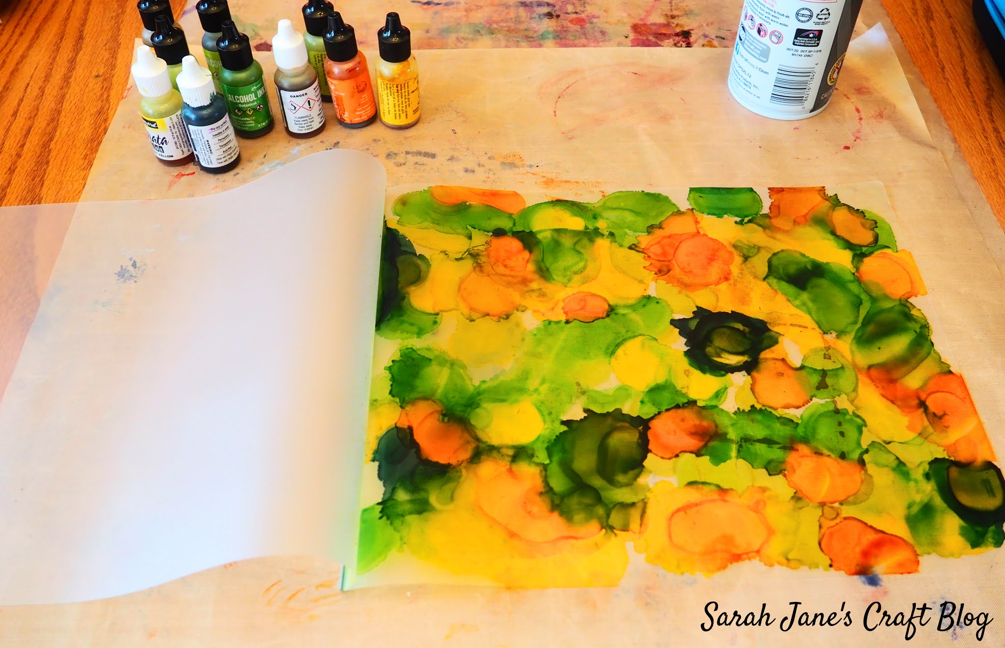 Alcohol Ink on Laminating Pouches Cut with a Silhouette Cameo into