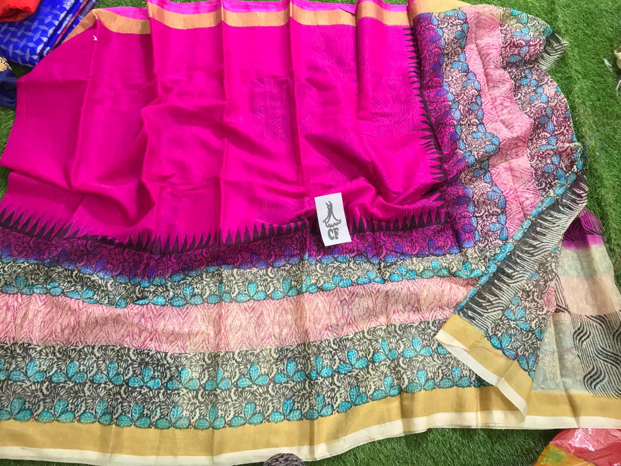 Buy Online linen Sarees Beautiful linen tusser silk sarees CF