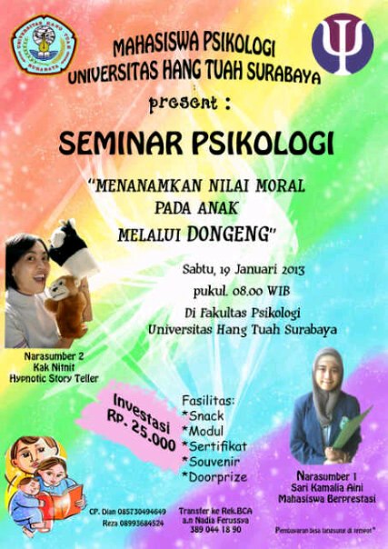 Foto Media Sugesti: Seminar Psikologi | Menanamkan Nilai Moral Pada