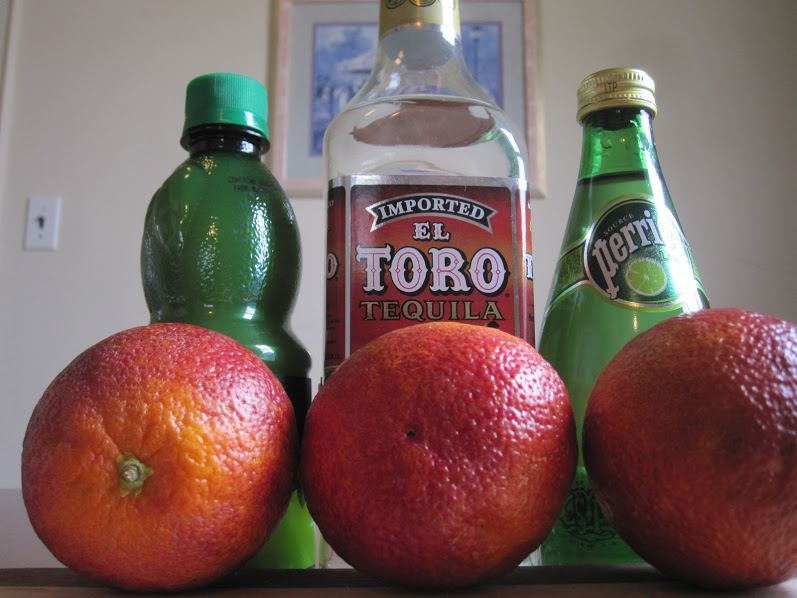 Blood Orange Tequila Drink with Lime