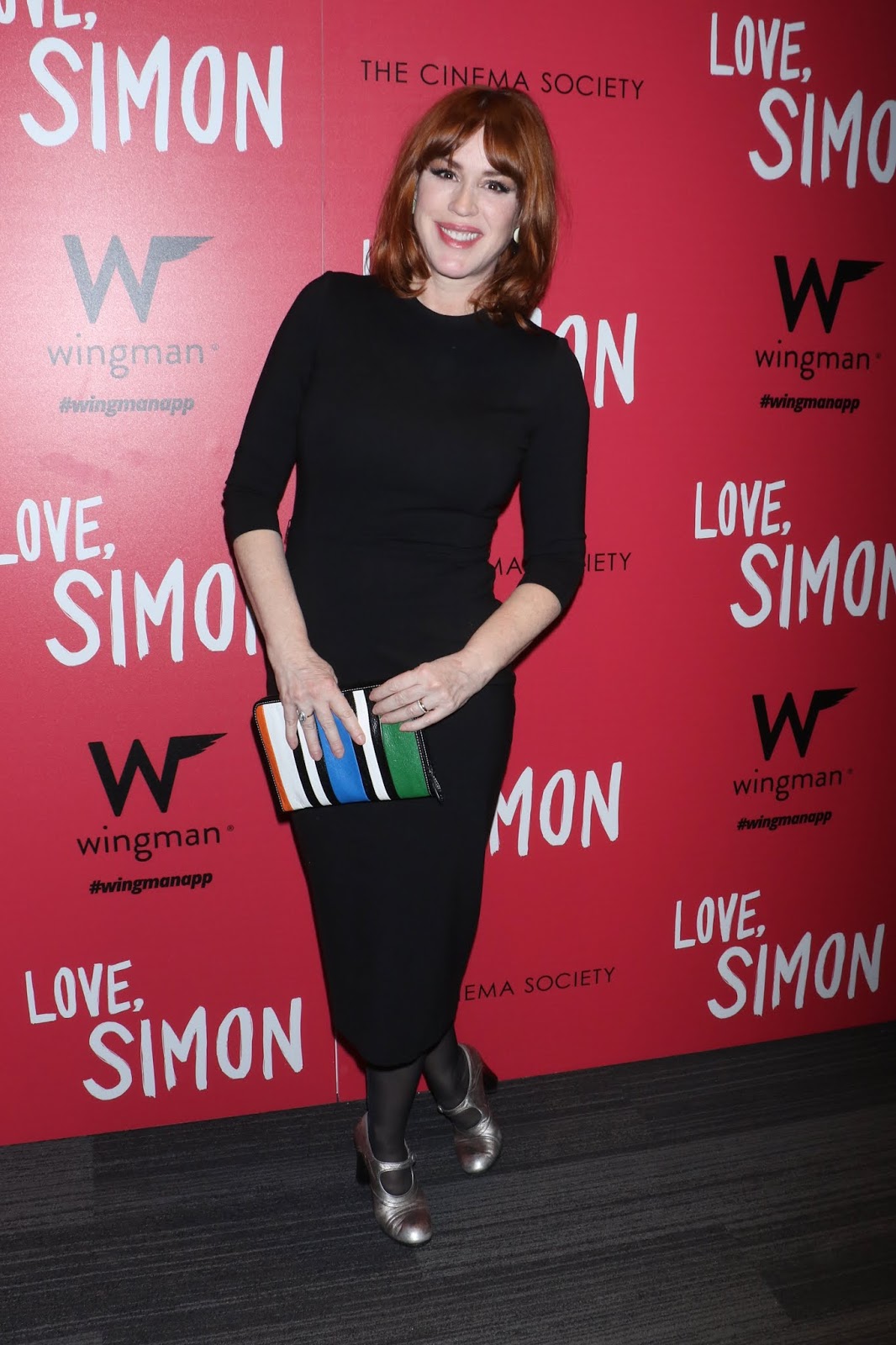 Molly Ringwald looking pretty in.....tights.She`s also shoeless in one...