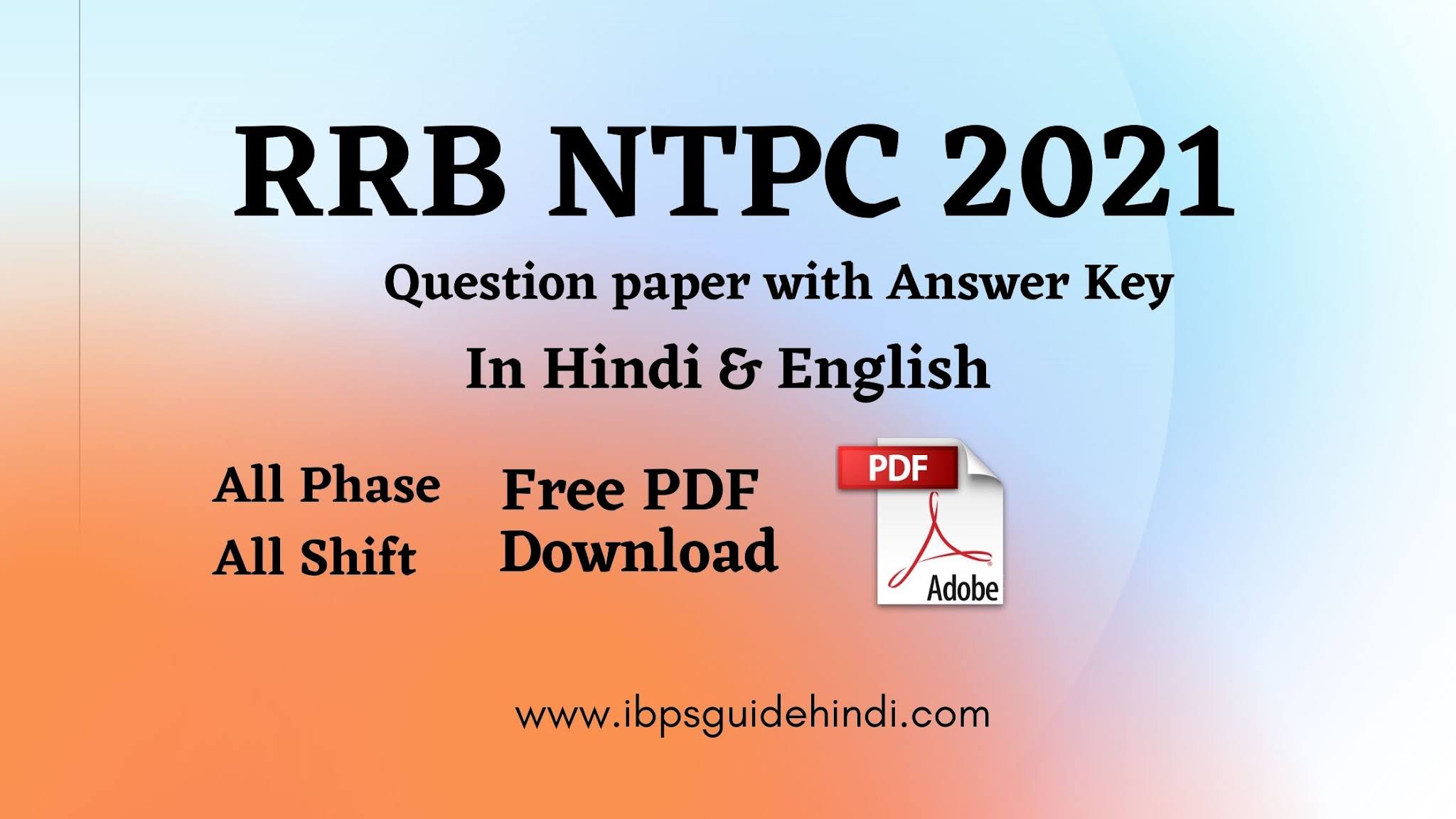 RRB NTPC Question Paper 2021 Pdf Download