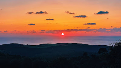 Free wallpaper Sun, Sunset, Hills, Trees, Night