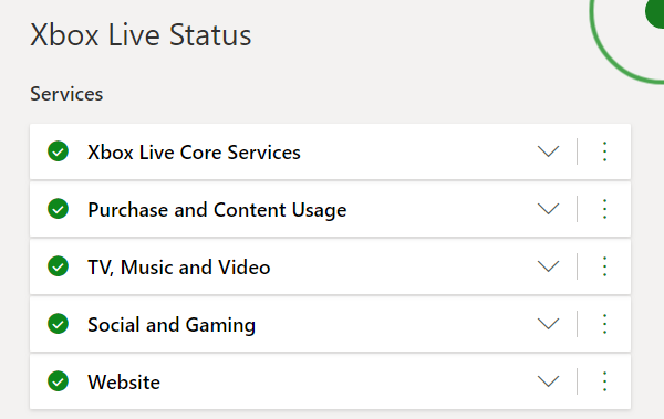 Xbox Live 상태 웹