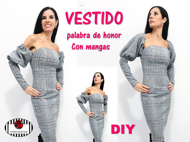 Cómo hacer un VESTIDO PALABRA DE HONOR con MANGAS ABULLONADAS