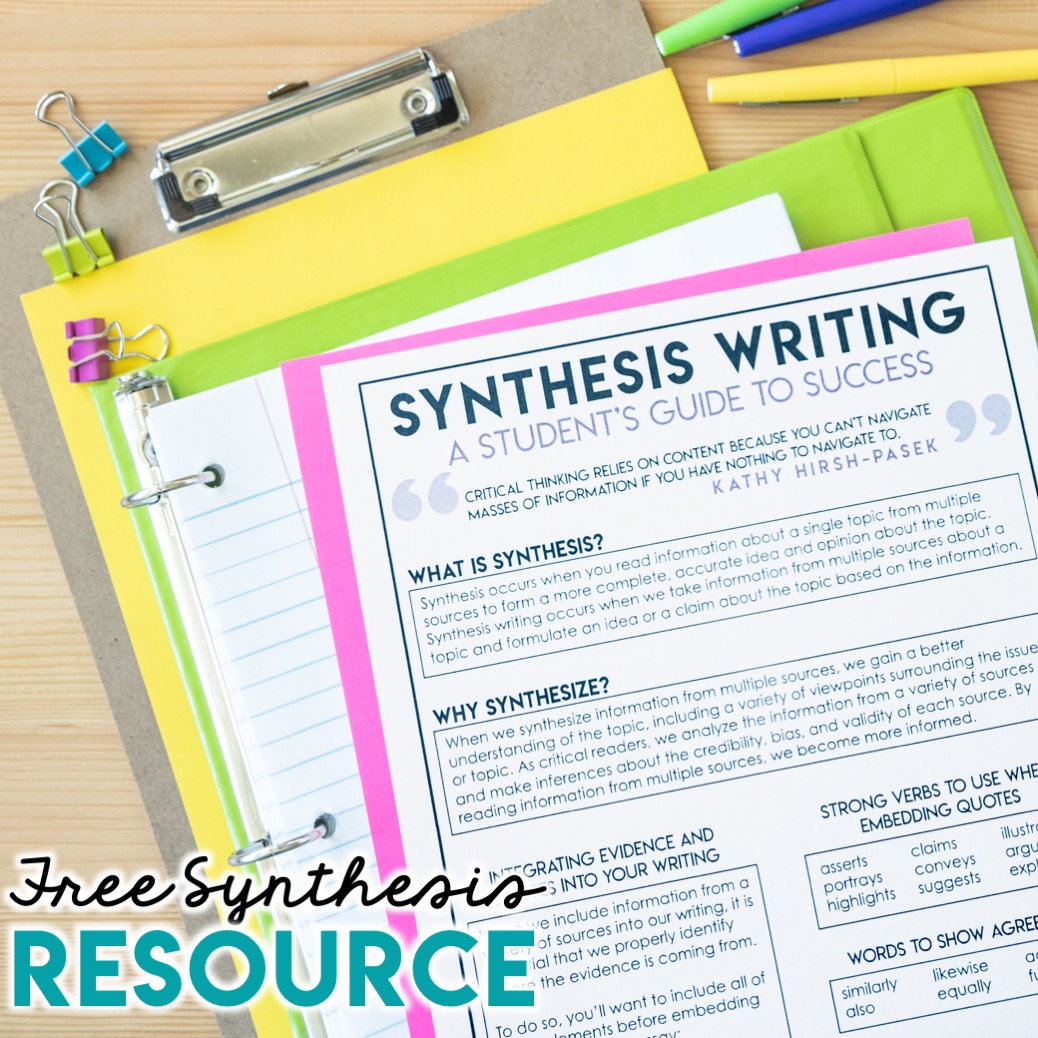 Synthesis Writing in the English Classroom The Secondary English