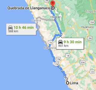 mapa Lima Huaraz
