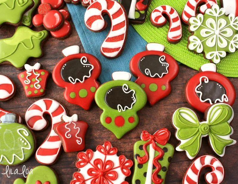 Christmas ornament decorated sugar cookies