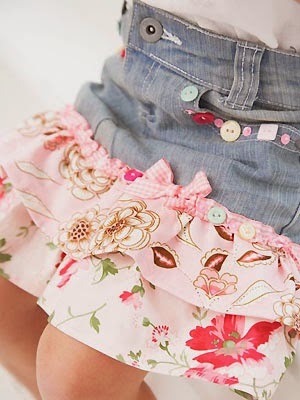 falda vaquera con volantes