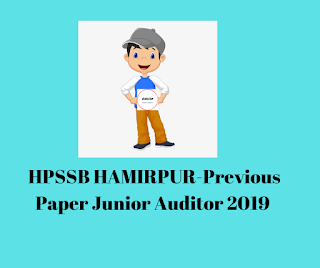 HPSSB HAMIRPUR-Previous Paper Junior Auditor 2019