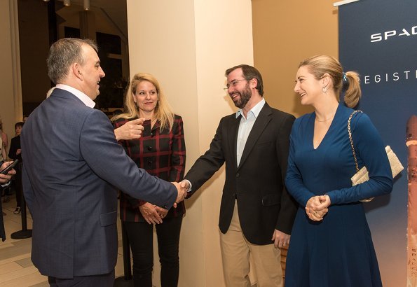 Hereditary Grand Duchess Stephanie and Hereditary Grand Duke Guillaume of Luxembourg visited GovSat company in Cape Canaveral in Orlando,Florida