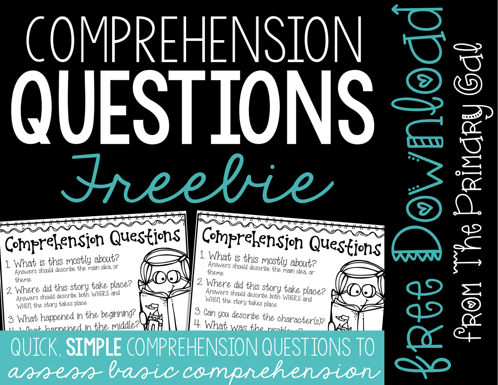  Teaching struggling readers is a difficult task.  Do you know the three most common reading challenges? Grab this FREEBIE  or purchase these templates to help reinforce or assess reading comprehension.Helping with your students greatest need is sometimes easier said than done. Sight words, decoding, and reading comprehension are all addressed in this post with these progress monitoring and follow up questions. {upper & lower elementary, free, printable, progress}