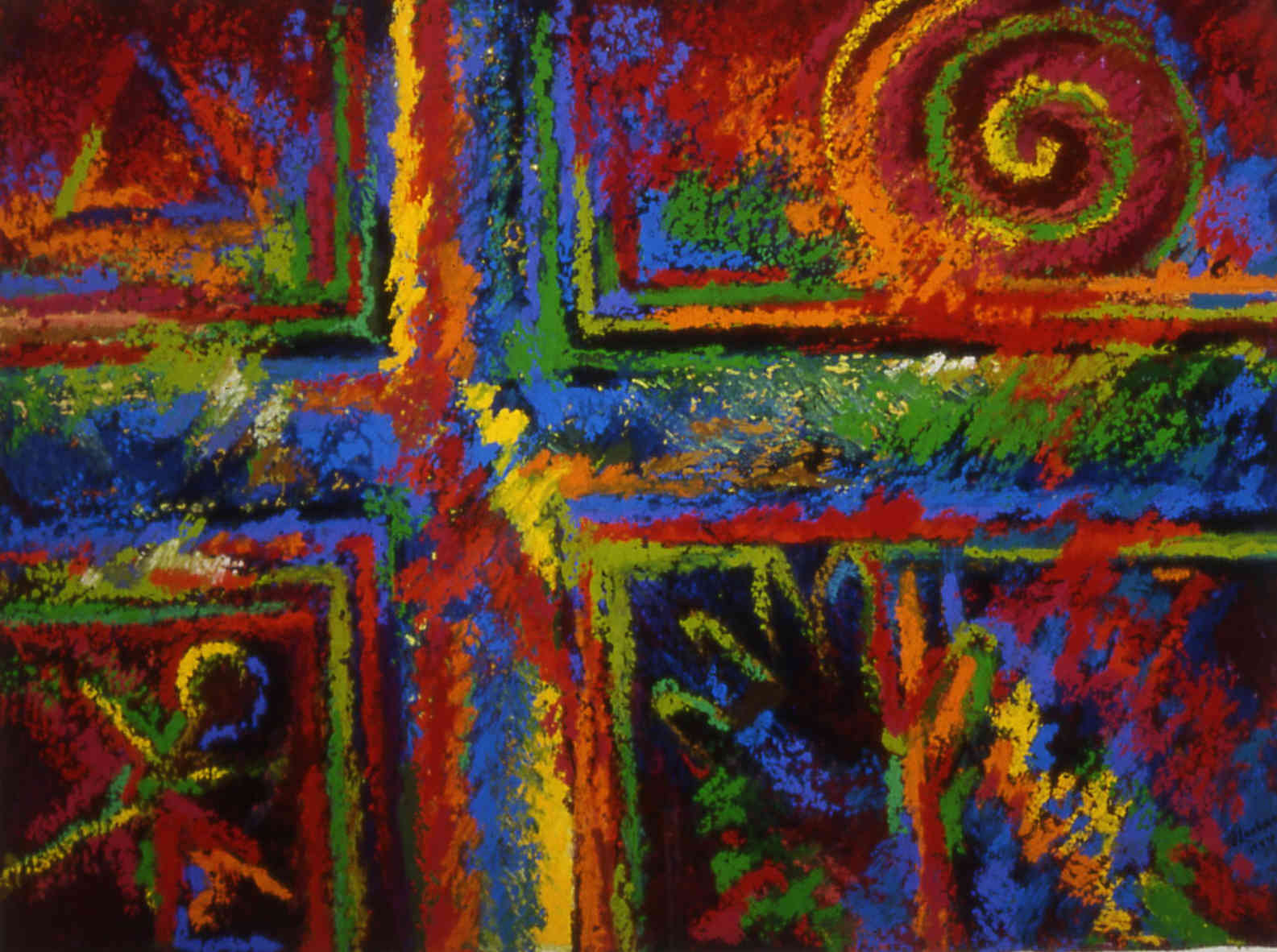 Studio Jeanne More oil sticks paintings