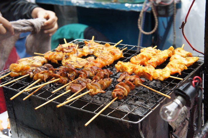 Satay stall in Bangkok, Thailand