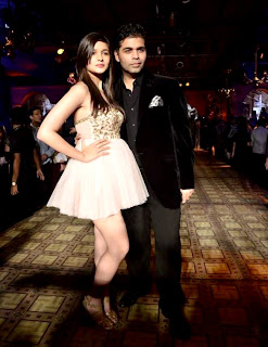 Karan Johar and Alia Bhatt  at Delhi Couture Week 2012