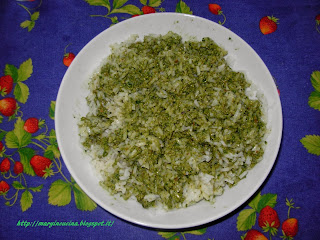 risotto al pesto di noci e basilico