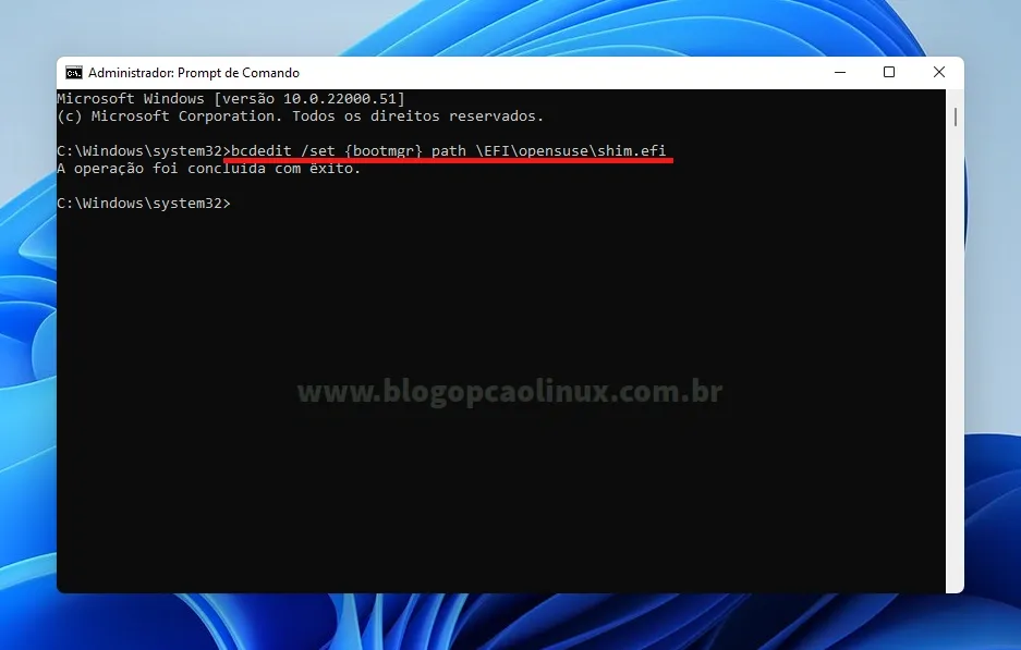 Tela do Prompt de Comando no Windows 11 Pro