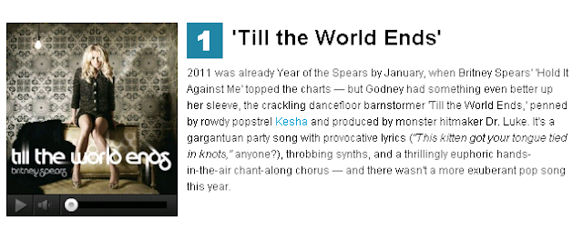 Till The World Ends Tops Pop Songs 2011