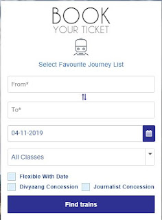 find trains in online booking on irctc