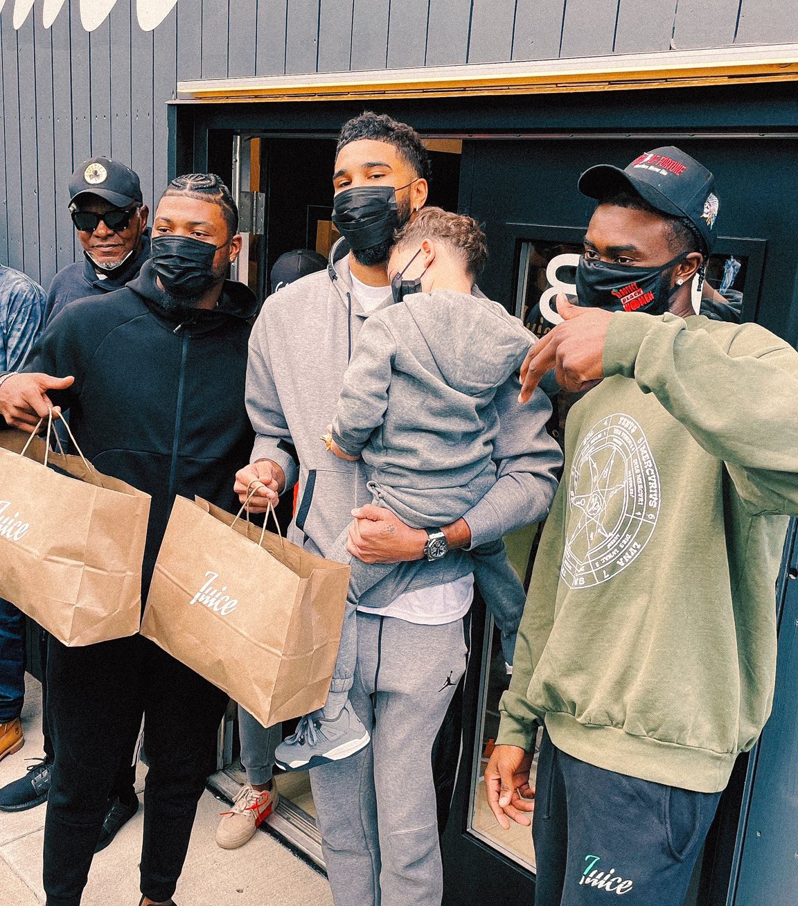 Celtics teammates support Jaylen Brown at grand opening of his Juice store