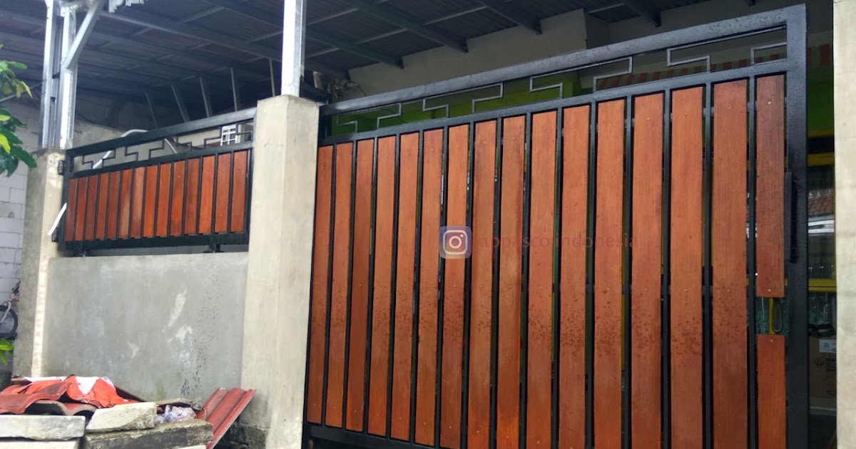 Pagar Minimalis Motif Kayu Woodplank di Kelapa Nunggal