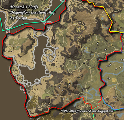 Monarch's Bluffs dragonglory locations map