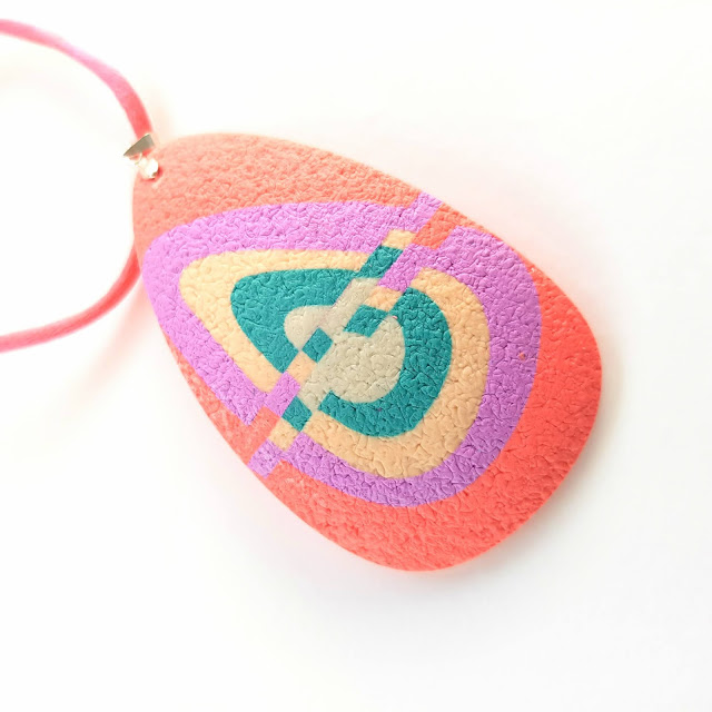 colgantes geométricos concéntricos arcilla polimérica