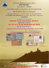 Cartel, exposición, Grupo Filatélico, Río Negro, Luarca