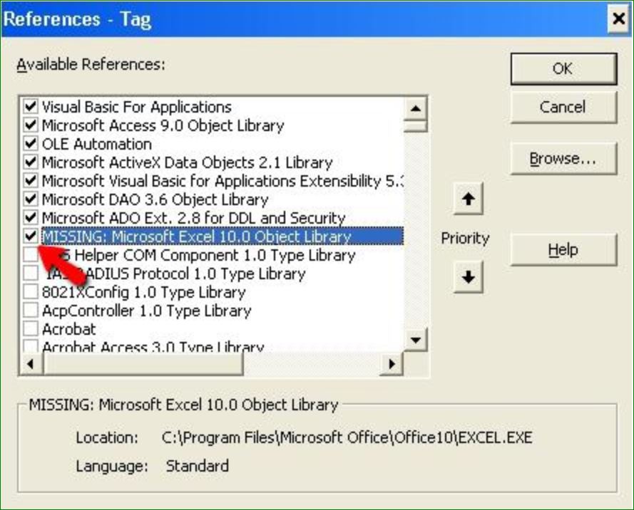 Excel object. Path file access Error excel. MS object. Error(ORPSIM-16276): can't find Library.