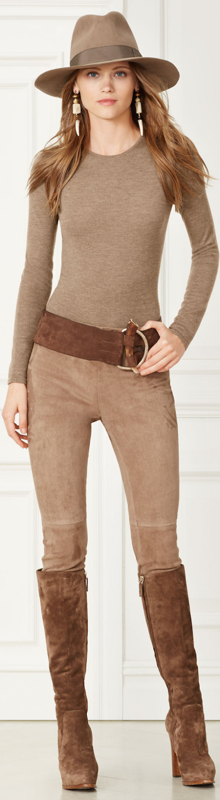 RALPH LAUREN CASHMERE CREWNECK SWEATER DARK TAUPE