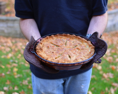 Old-Fashioned Green Tomato Pie ♥ AVeggieVenture.com, an old farm recipe made with upripe green tomatoes. It's a sweet pie and tastes just like apple pie!